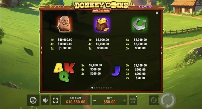 Donkey Coins Hold & Win - pole s lepicími žetony Coin